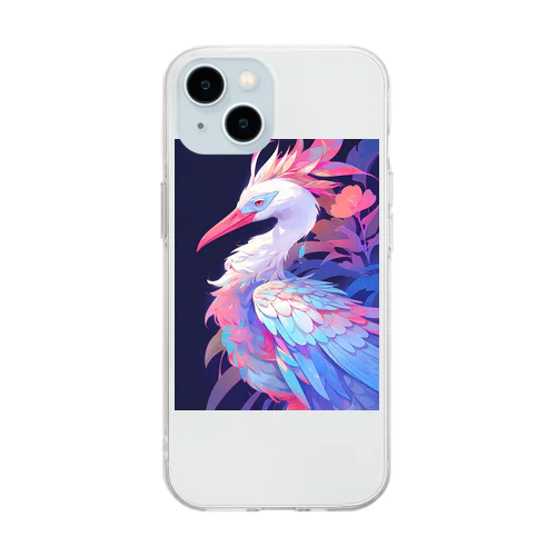 鮮やか鶴鳥　エンジェル717 2065 Soft Clear Smartphone Case