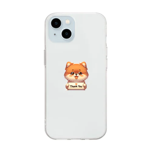 【ぽめちい】シリーズ （Thanks バージョン） Soft Clear Smartphone Case