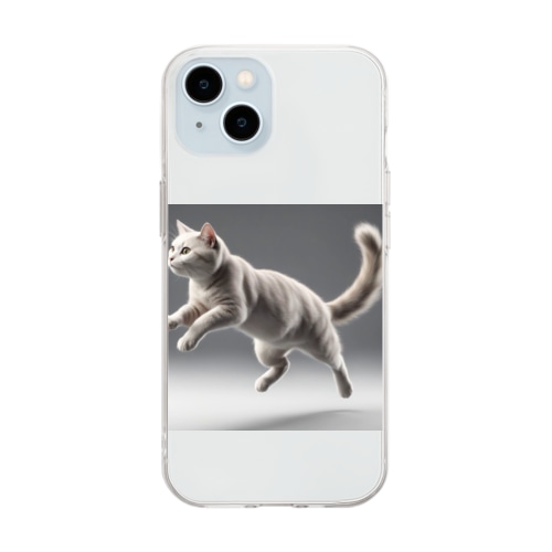 猫ジャンプ Soft Clear Smartphone Case