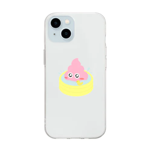 水浴びうんこちゃん！ Soft Clear Smartphone Case