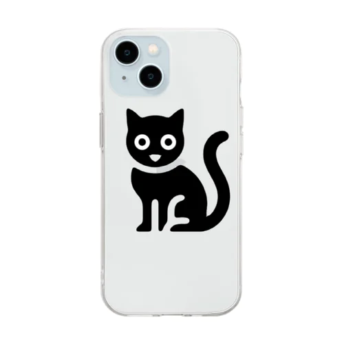 黒猫　maiken Soft Clear Smartphone Case