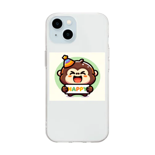 happyゴリラ Soft Clear Smartphone Case