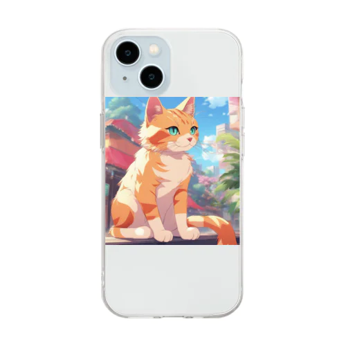 窓辺に佇む、かわいらしい猫ちゃんの姿🐱✨ Soft Clear Smartphone Case