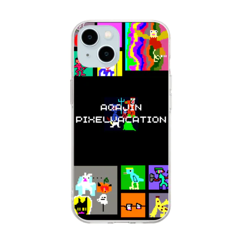 Pixelvacationのなかまたち Soft Clear Smartphone Case