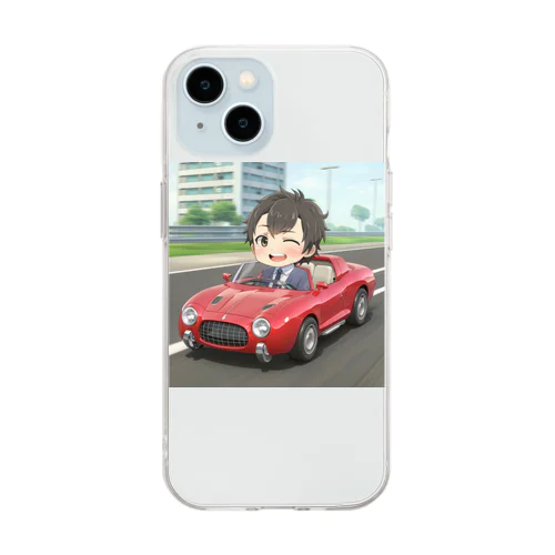 オープンカーでウィンク＠サラリーマン Soft Clear Smartphone Case