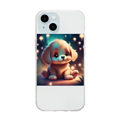 幻想的な子犬グッズ Soft Clear Smartphone Case