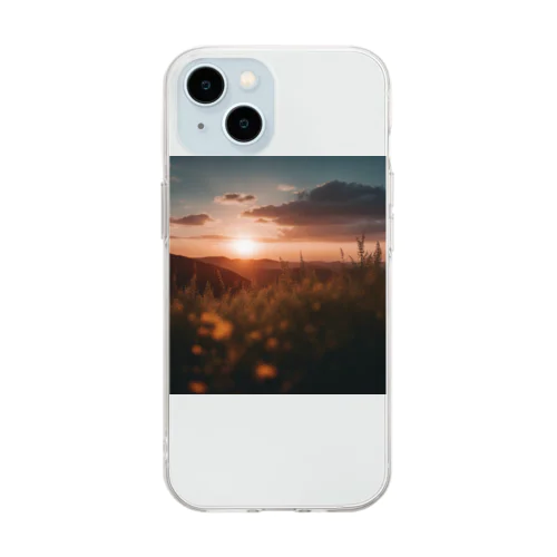 夕暮れ時の景色 Soft Clear Smartphone Case