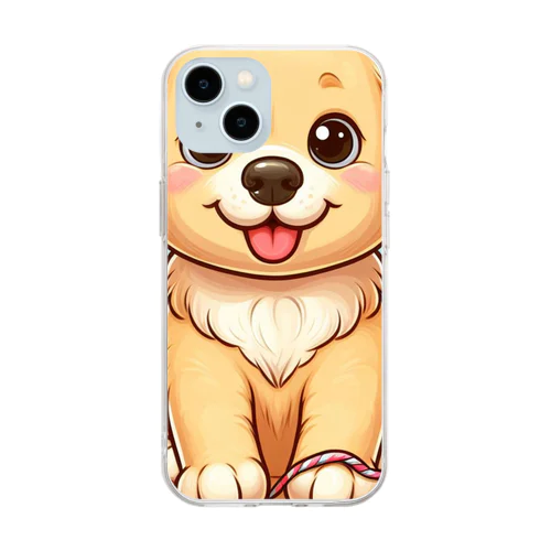 子犬の冒険☆ウキウキ子犬のゴールデンレトリーバー Soft Clear Smartphone Case