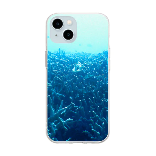 青い珊瑚礁 Soft Clear Smartphone Case