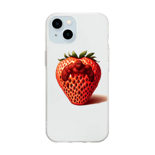 The Mighty Gorilla Strawberry  Soft Clear Smartphone Case