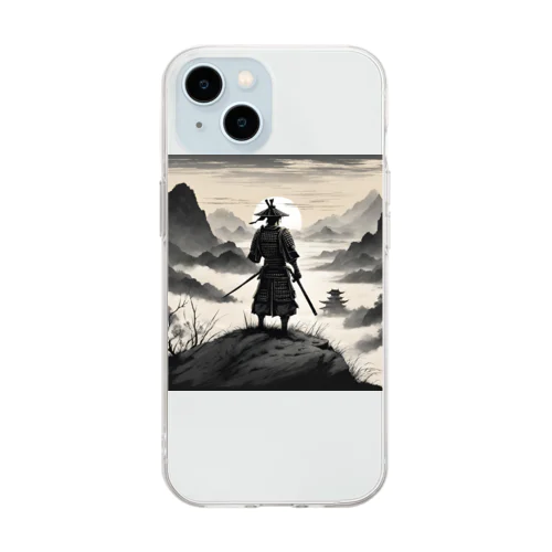 戦に敗れた武士が佇む風景画4 Soft Clear Smartphone Case