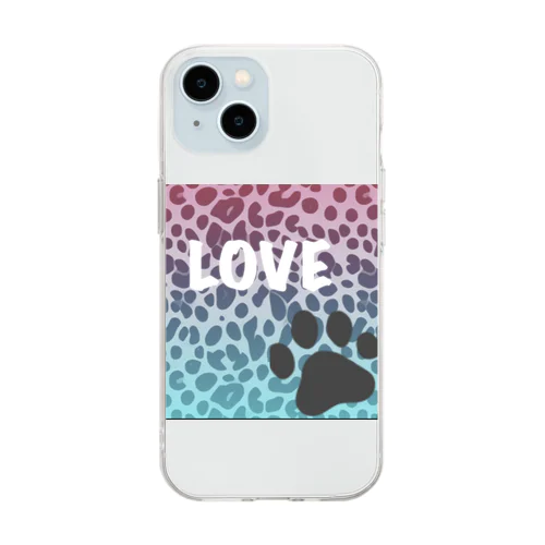 豹柄LOVE🐾シリーズ Soft Clear Smartphone Case