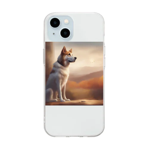 遠くを見つめる愛犬 Soft Clear Smartphone Case