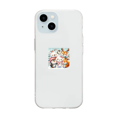 かわいい動物達4 Soft Clear Smartphone Case