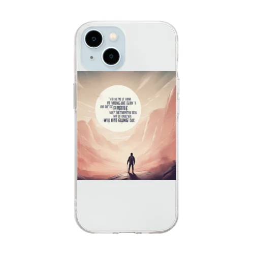 「失敗は成功のもと！Keep Trying!」 Soft Clear Smartphone Case