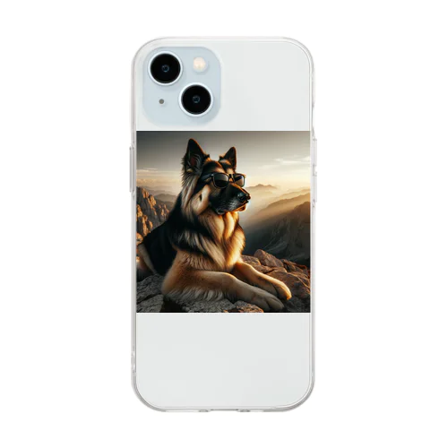 サングラスをかけた、かわいい犬 Marsa 106 Soft Clear Smartphone Case