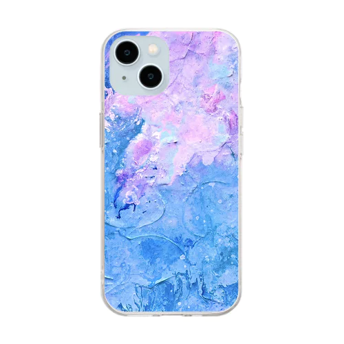 桜流し Soft Clear Smartphone Case