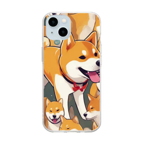 元気な柴犬 Soft Clear Smartphone Case