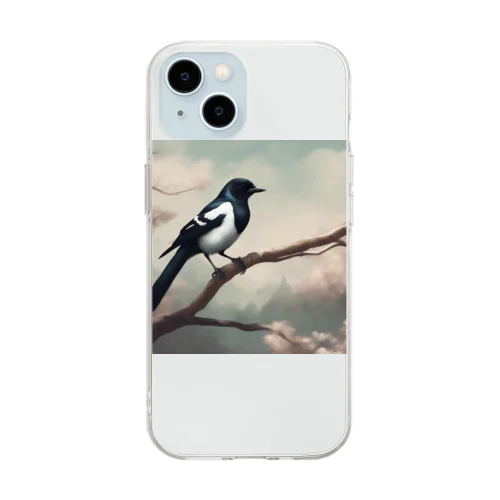 カササギ Soft Clear Smartphone Case