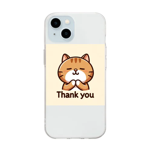 ねこねこ表情パレード'Thank You' ソフトクリアスマホケース