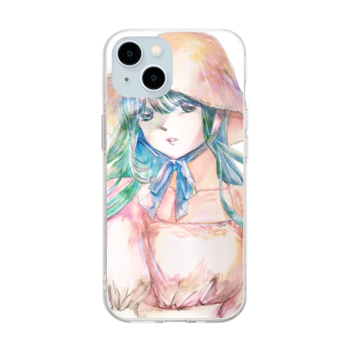 夏の少女 Soft Clear Smartphone Case