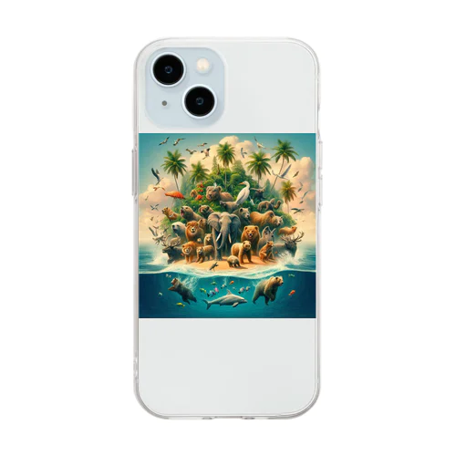 動物達の楽園物語 Soft Clear Smartphone Case