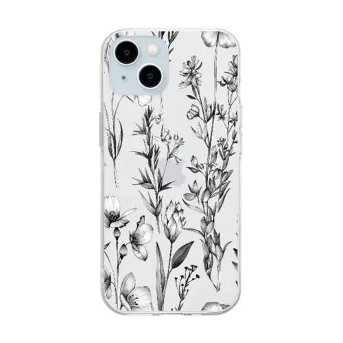 モノクロームの植物図鑑 Soft Clear Smartphone Case