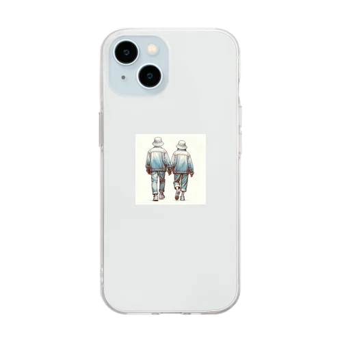 2人の休日デート Soft Clear Smartphone Case