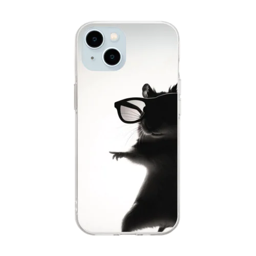 眼鏡のハムスター Soft Clear Smartphone Case