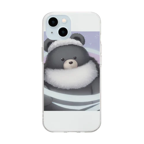 ふわふわくまさん Soft Clear Smartphone Case