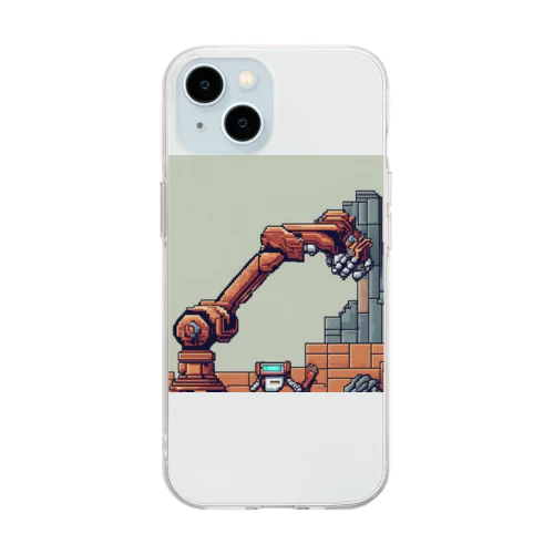 物体を掴むロボット Soft Clear Smartphone Case