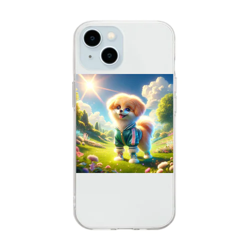 ふわふわの犬たちが可愛らしく擬人化された小物が登場！ Soft Clear Smartphone Case