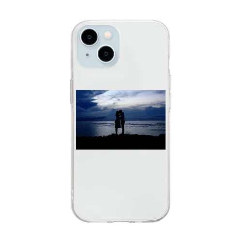 海夕方カップル Soft Clear Smartphone Case