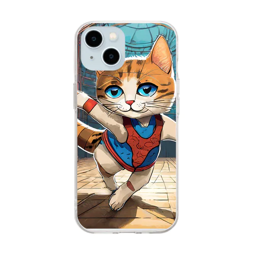 新体操する猫 Soft Clear Smartphone Case