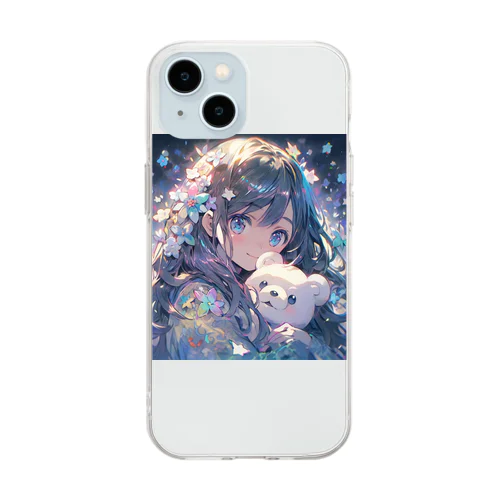 かわいい！クマ抱っこ♪ Soft Clear Smartphone Case