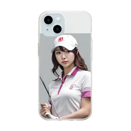 ゴルフ女子清楚なルックス Soft Clear Smartphone Case