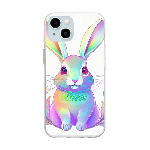 カラフルうさぎ2 Soft Clear Smartphone Case