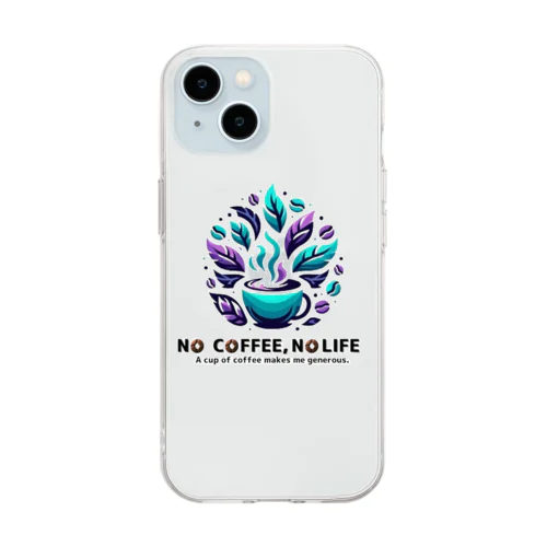 NO COFFEE, NO LIFE (generous) Soft Clear Smartphone Case