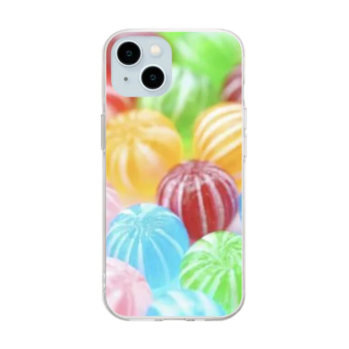 ビー玉飴 Soft Clear Smartphone Case