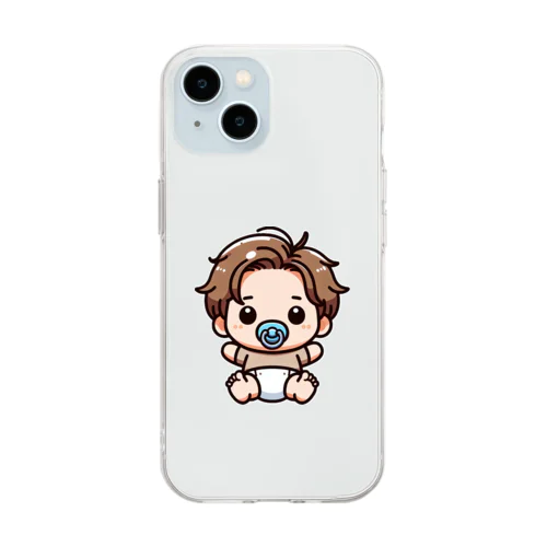 おしゃぶりくん Soft Clear Smartphone Case