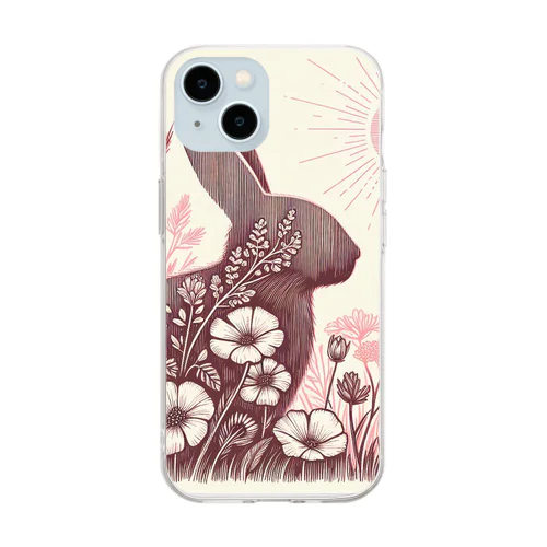 シルエットうさ Soft Clear Smartphone Case