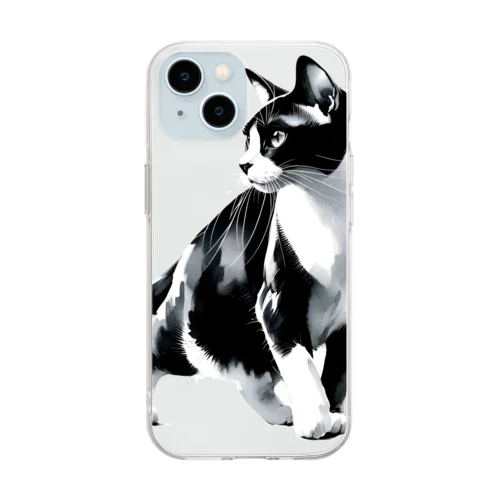 ハチワレキャット Soft Clear Smartphone Case