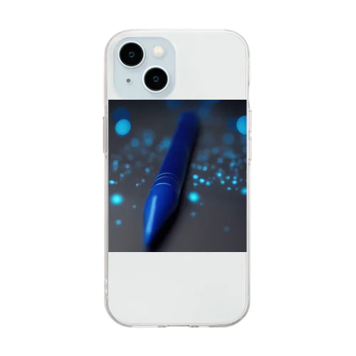 Blue rocket Soft Clear Smartphone Case