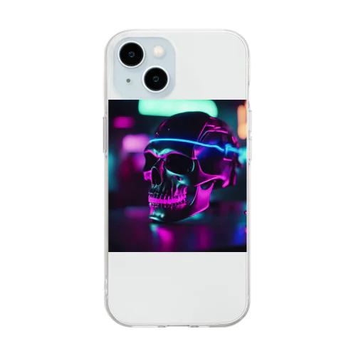 cyber skull Soft Clear Smartphone Case