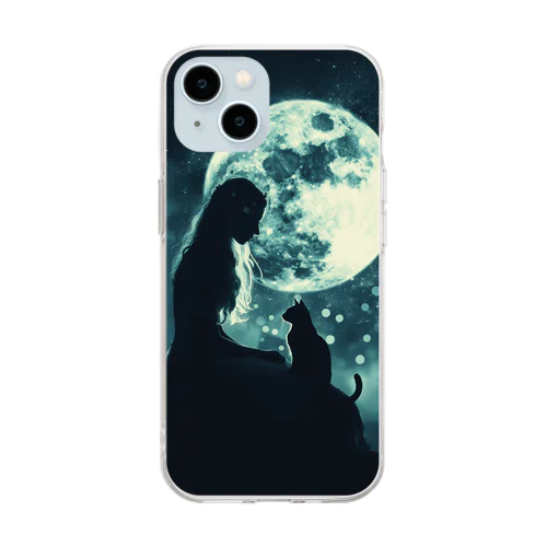 月夜の対話 Soft Clear Smartphone Case