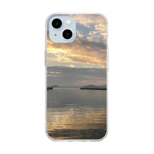 海と夕暮れ Soft Clear Smartphone Case