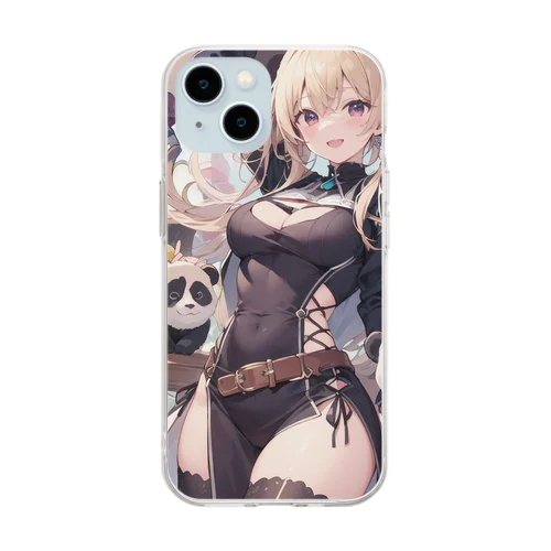 癒しのパンダ姉さん Soft Clear Smartphone Case