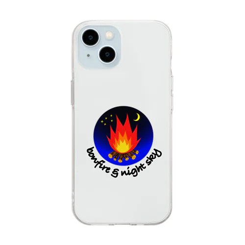 bonfire&night sky Soft Clear Smartphone Case