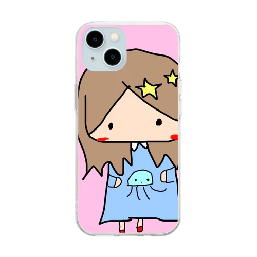 水族館好きな女の子 Soft Clear Smartphone Case