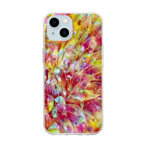 煌めく宇宙の花 Soft Clear Smartphone Case